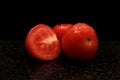 Fresh big red tomatoes closeup background photo. Royalty Free Stock Photo
