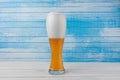 Fresh Bio Organic German Traditional Ice Cold Weiss White Natural Unfiltered Gold Beer With Snow White Foam In Tall Mug On White Royalty Free Stock Photo