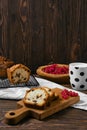 Fresh biscuit cake on the table Royalty Free Stock Photo