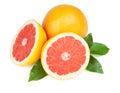 Fresh bitter juicy grapefruit halves Royalty Free Stock Photo