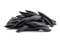 Fresh black casarecce pasta isolated on clean white background Royalty Free Stock Photo