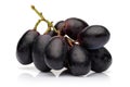 Fresh black grape isolated on white