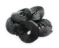 Fresh black liquorice on white background. Royalty Free Stock Photo