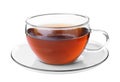 Fresh black tea in glass cup isolated Royalty Free Stock Photo