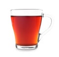 Fresh black tea isolated in glass cup Royalty Free Stock Photo