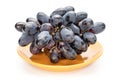 Fresh black wine grape  on white Royalty Free Stock Photo