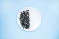 Blackberries on a white plate Royalty Free Stock Photo