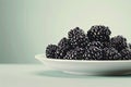 Fresh Blackberries in a White Bowl Royalty Free Stock Photo