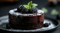 Fresh Blackberry Cake with Mint Garnish Royalty Free Stock Photo