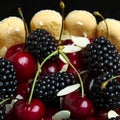 Fresh blackberry and cherry cake Royalty Free Stock Photo