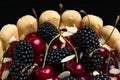 Fresh blackberry and cherry cake Royalty Free Stock Photo