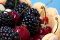Fresh blackberry and cherry cake Royalty Free Stock Photo