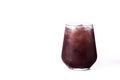 Fresh blackberry cocktail in cold glass isolated Royalty Free Stock Photo