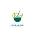 Fresh blend salad smoothies green healthy logo icon symbol Royalty Free Stock Photo