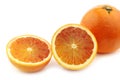 Fresh blood orange and a cut one Royalty Free Stock Photo