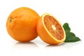 Fresh Blood Orange and leaves Royalty Free Stock Photo
