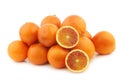 Fresh blood oranges and a cut one Royalty Free Stock Photo