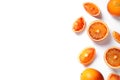 Fresh bloody oranges on white background. Citrus fruits