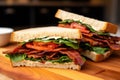 a fresh blt sandwich in half Royalty Free Stock Photo