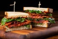 a fresh blt sandwich in half Royalty Free Stock Photo