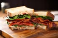 a fresh blt sandwich in half Royalty Free Stock Photo
