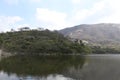 Fresh blue lake water,lake in steps.