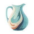 Fresh blue liquid in ornate pottery jug