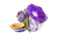 Fresh blue plums on a white background Royalty Free Stock Photo