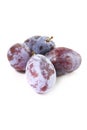 Fresh blue plums on a white background Royalty Free Stock Photo