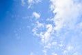 Fresh blue sky and soft white clouds, clean on a hot summer day Royalty Free Stock Photo