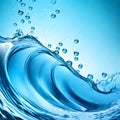 Fresh blue wave of water background - ai generated image Royalty Free Stock Photo