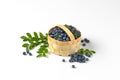 Fresh blueberries in basket Royalty Free Stock Photo