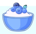 Fresh blueberries in a gourmet dessert bowl