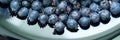 Fresh blueberries on reflective surface displaying natural texture and color Royalty Free Stock Photo