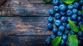 Fresh blueberries on a rustic wooden table, brain food, rich in antioxidants