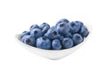 Fresh blueberries in a white round bowl isolated on white background Royalty Free Stock Photo