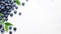 Fresh Blueberries On White Table - Minimalistic Serenity