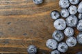 Fresh blueberries on a wooden table. Foods containing antioxidants. Healthy eating