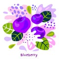 Fresh blueberry berry berries fruits juice splash organic food juicy blueberries splatter on abstract background