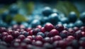 Fresh blueberry bunch, ripe and shiny, a healthy snack option generated by AI