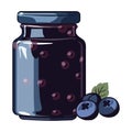 Fresh blueberry jar, perfect snack for vegetarians Royalty Free Stock Photo