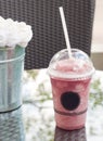 Fresh blueberry milkshake