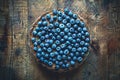 Fresh blueberry tart on rustic wooden table. Sweet gourmet dessert