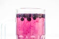 Fresh blueberry tea in a glass cup not a white background Royalty Free Stock Photo