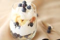 Fresh blueberry trifle, individual-sized