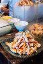 Fresh and boiled Alaska king crab legs in buffet line Royalty Free Stock Photo