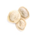 Fresh boiled dumplings on white background Royalty Free Stock Photo