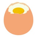 Fresh boiled egg icon, isometric style