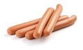 Fresh boiled sausages on white background Royalty Free Stock Photo