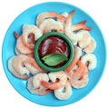 Fresh boiled shrimps in dish Royalty Free Stock Photo